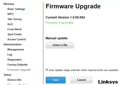 Linksys wifi extender firmware upgrade